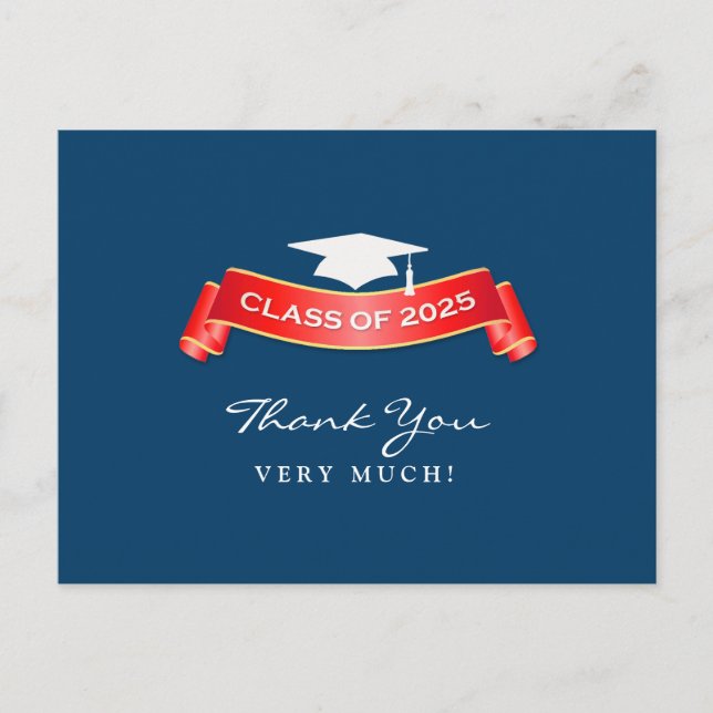Vielen Dank Abschluss Class of 2025 Postcard Postkarte (Vorderseite)