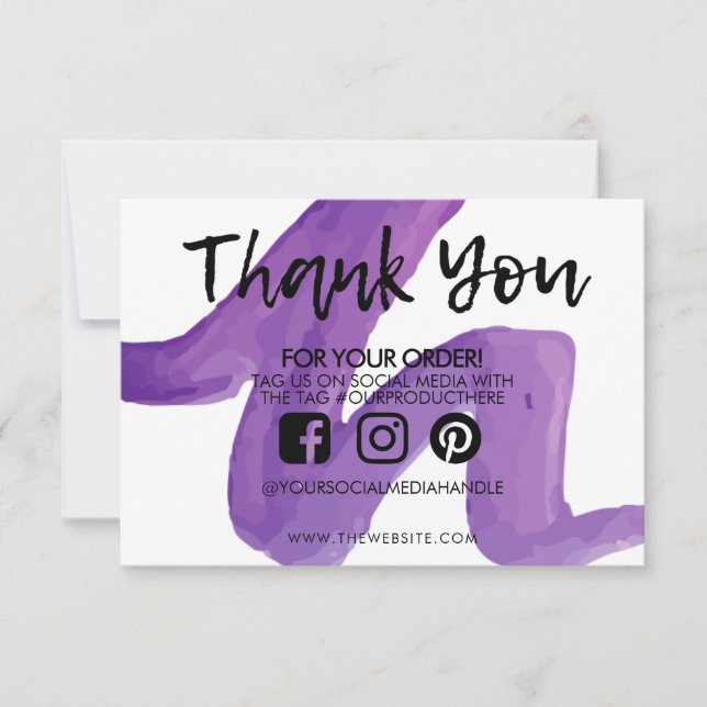 Vielen Dank, Abstrakt Lila Watercolor Media Insert (Vorderseite)