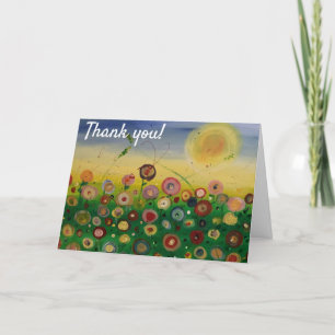 Vielen Dank, Abstrakt Poppy Field Danke Karte