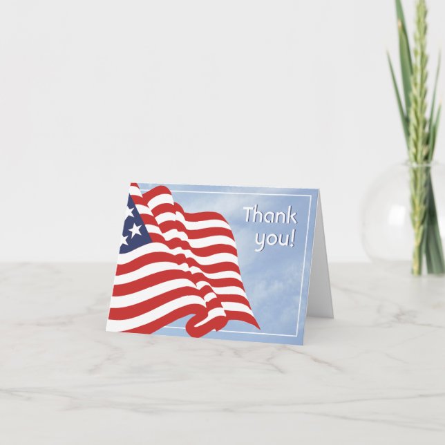 Vielen Dank - American Flag Illustration - 4. Juli Dankeskarte (Vorderseite)