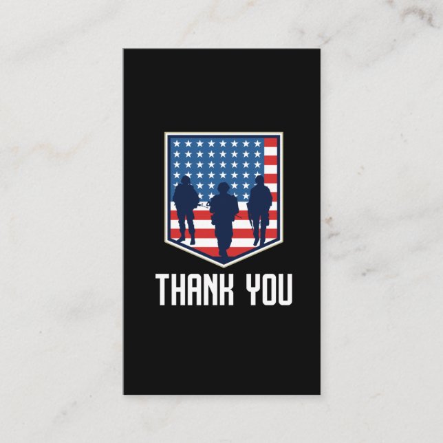 Vielen Dank, American Soldiers USA Flag Visitenkarte (Vorderseite)