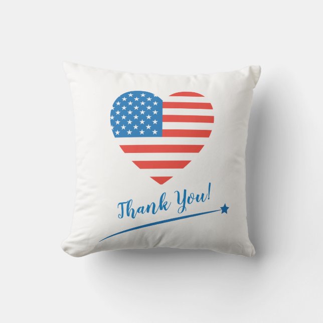 Vielen Dank - American USA Flag Herz Fireworks Kissen (Vorderseite)