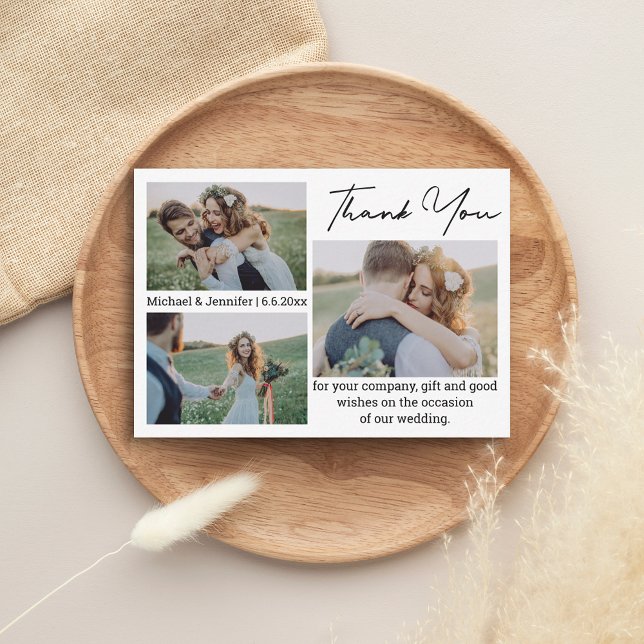 Vielen Dank an 3 Fotos Hochzeit Mitteilungskarte (Von Creator hochgeladen)