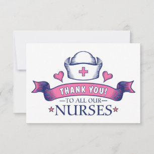 Vielen Dank an alle unsere Krankenschwestern Rosa Dankeskarte