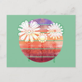 Vielen Dank an Blume bei Sunset - Green Postcard Postkarte