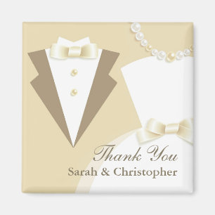 Vielen Dank an Bride & Groom Wedding Magnet