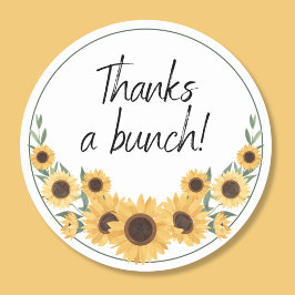 Vielen Dank an Bunch Sunflower Runder Aufkleber