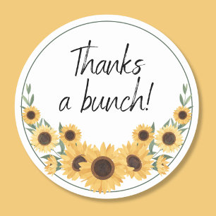 Vielen Dank an Bunch Sunflower Runder Aufkleber