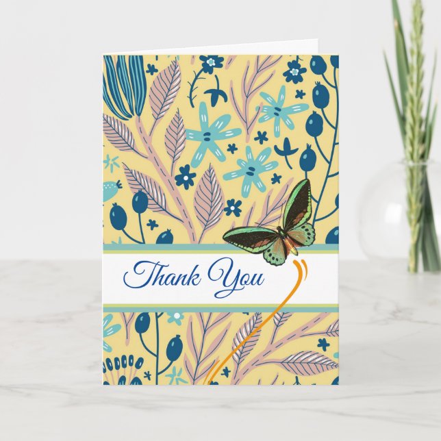 Vielen Dank an Butterfly in Flight und Florals Dankeskarte (Vorderseite)