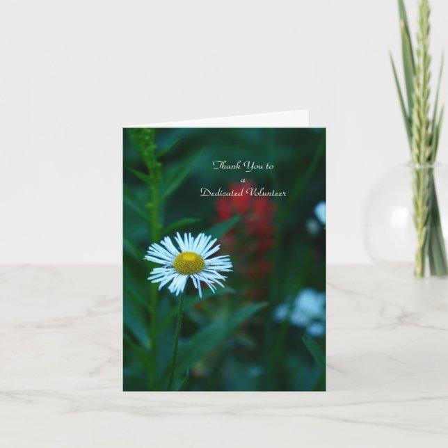 Vielen Dank an Church Volunteer, Daisy Note Card Dankeskarte (Vorderseite)
