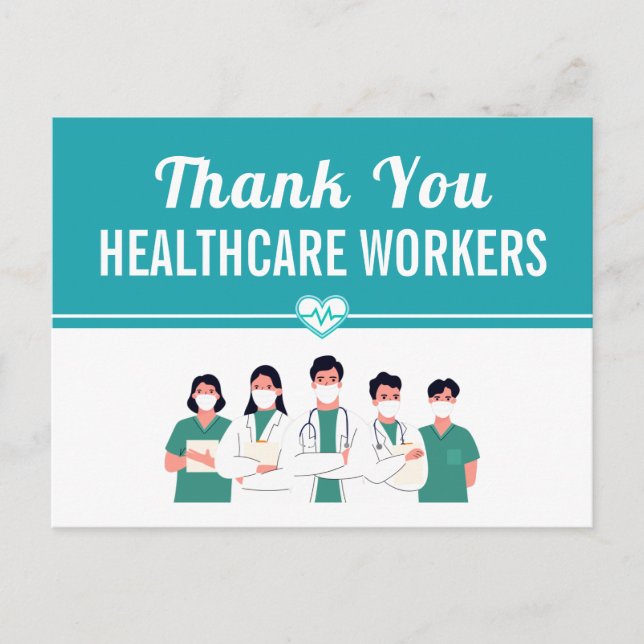 Vielen Dank an das Krankenhauspersonal Postkarte (Vorderseite)
