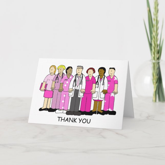 Vielen Dank an das medizinische Team von Brustkreb Dankeskarte (Vorderseite)