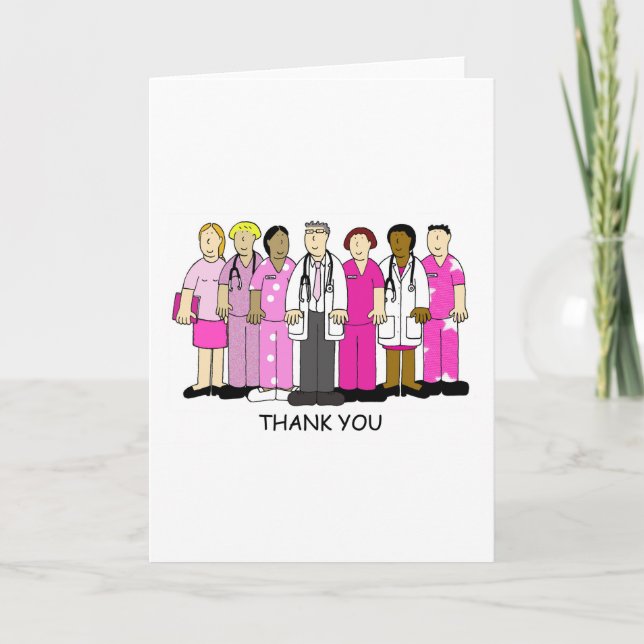Vielen Dank an das medizinische Team von Brustkreb Dankeskarte (Vorderseite)