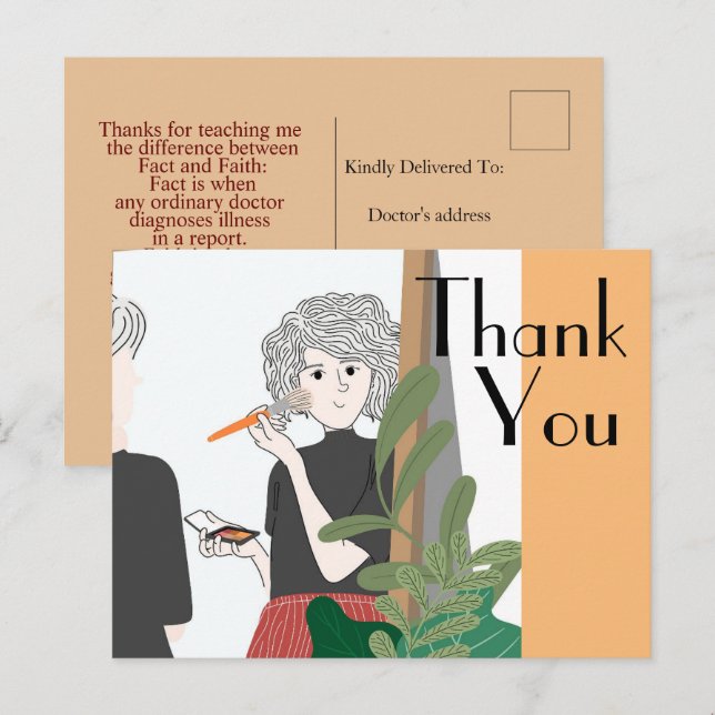 Vielen Dank an den Arzt Postkarte (Vorne/Hinten)