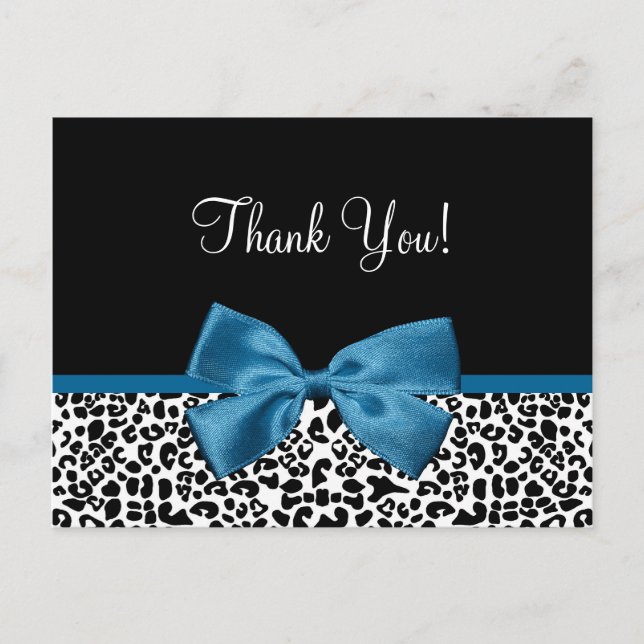 Vielen Dank an den modernen Leopard Mykonos Blue R Postkarte (Vorderseite)
