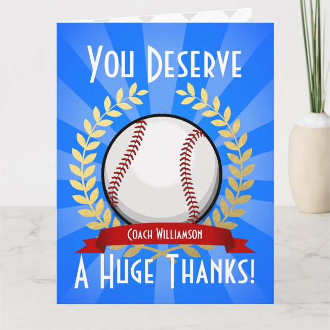 Vielen Dank an den Riesenbaseball-Coach Dankeskarte (Vorderseite)