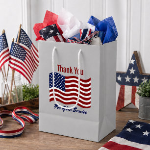 Vielen Dank an die amerikanische Flagge Veteran's Mittlere Geschenktüte