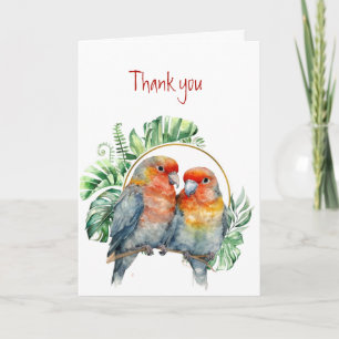 Vielen Dank an die farbenfrohen Papageien Love Bir Karte