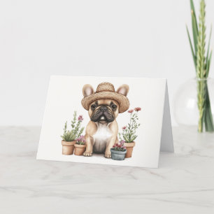Vielen Dank an die französischen Bulldoggen Blume  Dankeskarte