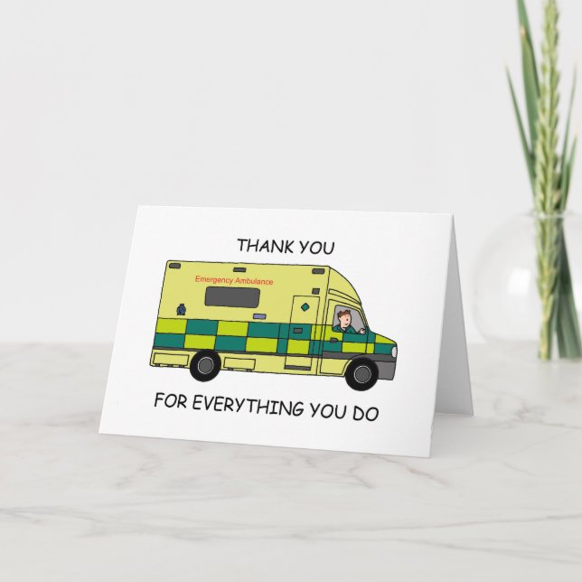 Vielen Dank an die Mitarbeiter des Ambulance Karte (Vorderseite)