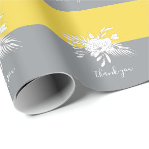 Vielen Dank an die moderne weiße Flora in Colorblo Geschenkpapier