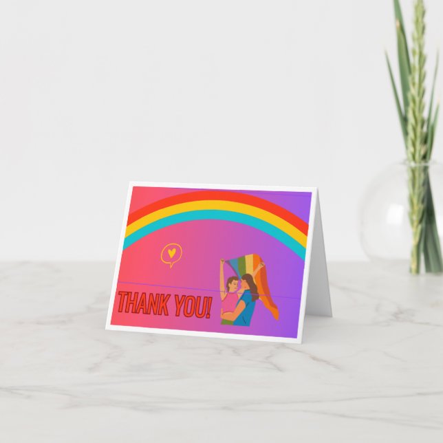 Vielen Dank an die Regenbogenkarte Dankeskarte (Vorderseite)