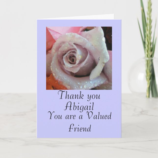 Vielen Dank an eine geschätzte Rose Grußkarte Dankeskarte (Vorderseite)
