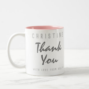 Vielen Dank an einen Freund Zweifarbige Tasse