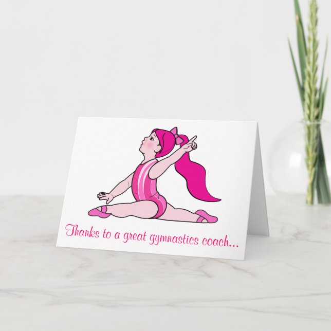 Vielen Dank an einen Gymnastiktrainer Dankeskarte (Vorderseite)