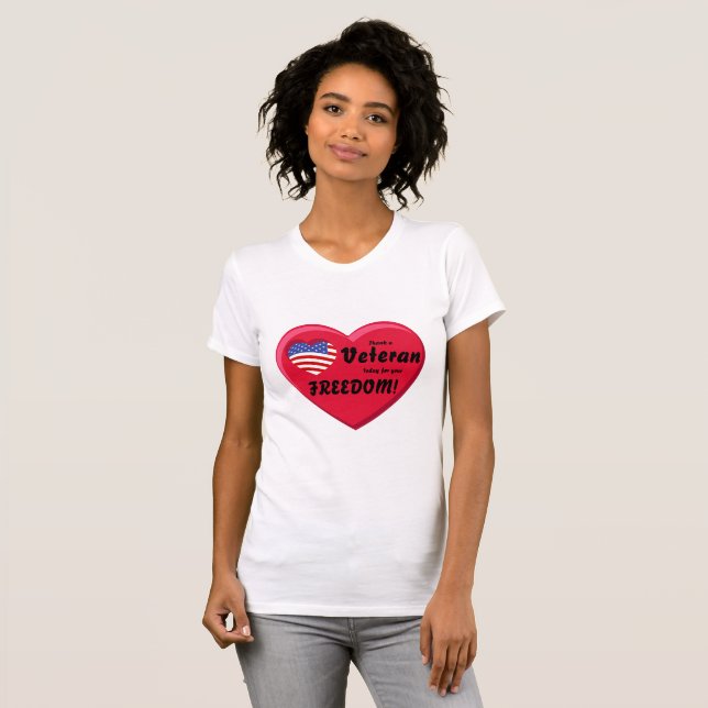Vielen Dank an einen VETERAN heute für Ihre FREIHE T-Shirt (Vorne ganz)