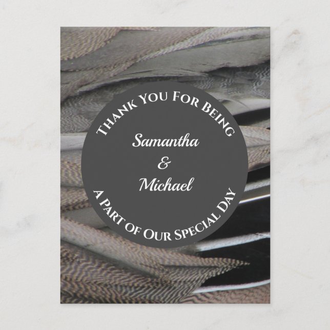Vielen Dank an Gray Feather Vielen Dank für Ihre H Postkarte (Vorderseite)