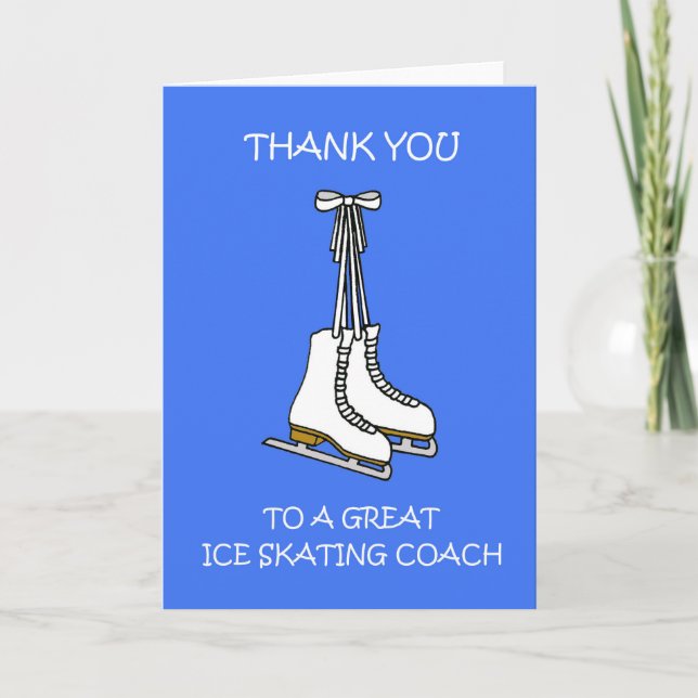 Vielen Dank an Ice Skaten Coach Dankeskarte (Vorderseite)