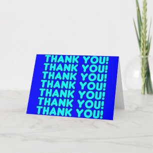 Vielen Dank an Ihm Coole Jungs & Men Cyan Blue Vie Dankeskarte