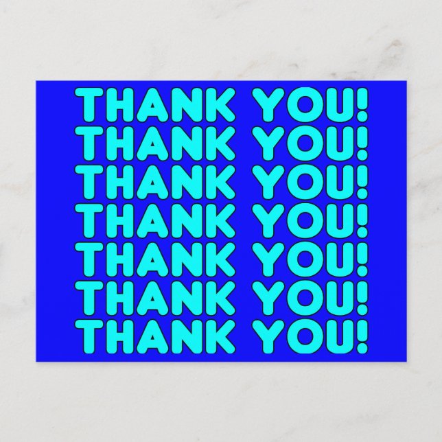 Vielen Dank an Ihm Coole Jungs & Men Cyan Blue Vie Postkarte (Vorderseite)