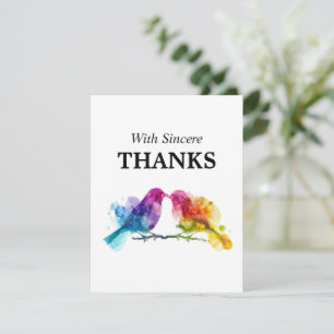 🌈 Vielen Dank an LGBTQ+ Rainbow Lovebirds Dankeskarte