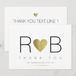 Vielen Dank an Liebe & Paar Initialen, klar und el Einladung