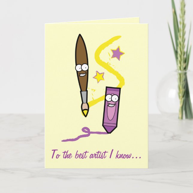 Vielen Dank an meinen Kunstlehrer Dankeskarte (Vorderseite)