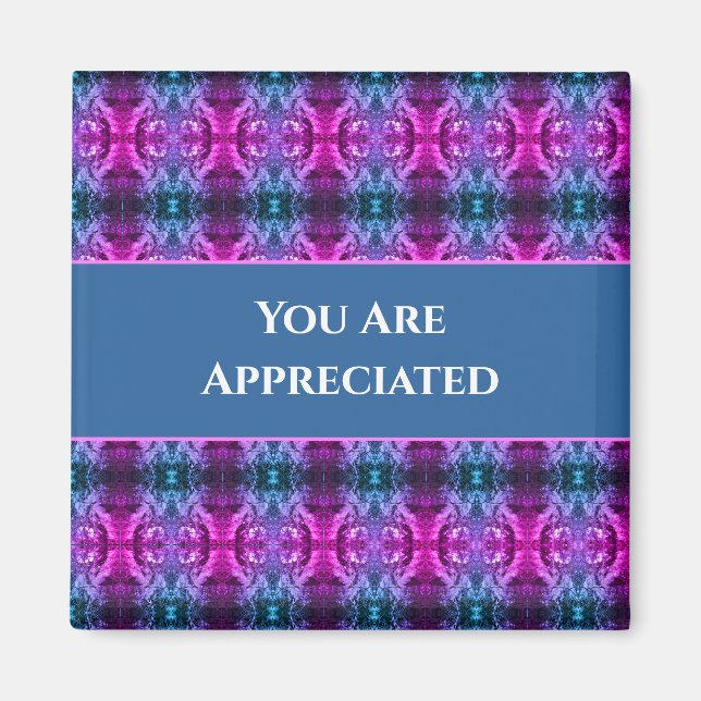 Vielen Dank an Pink Blue Kaleidoscope Magnet (Vorne)