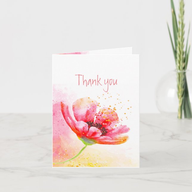 Vielen Dank an Red Poppy Garden Blume Dankeskarte (Vorderseite)