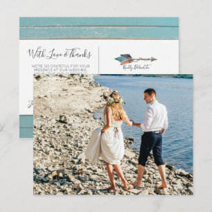 Vielen Dank an Rustic Turquoise Feathers Boho Arro Postkarte