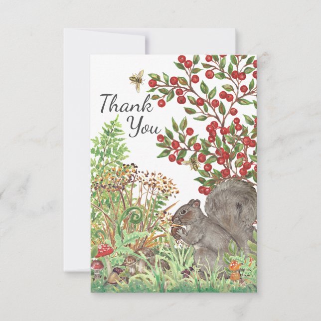 Vielen Dank an Rustikales Eichhörnchen Natur Waldt Dankeskarte (Vorderseite)