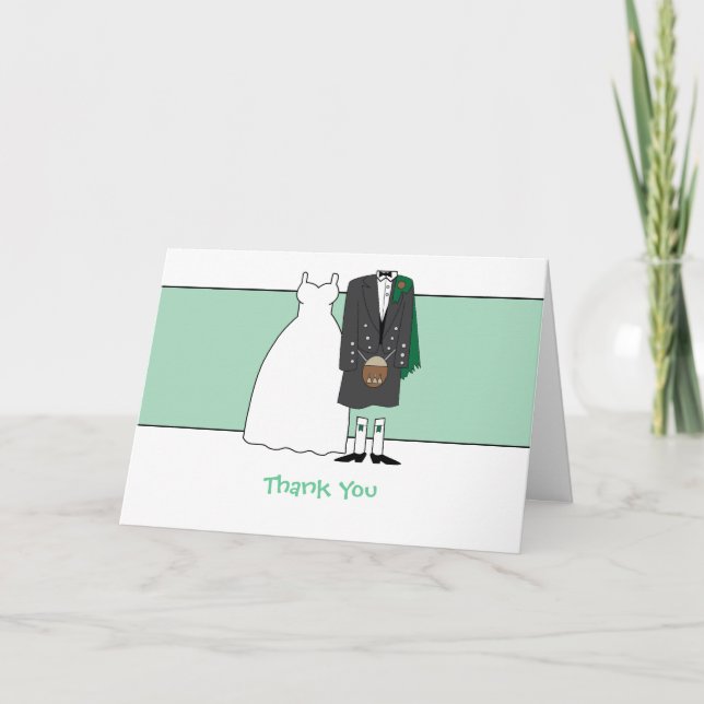 Vielen Dank an Scottish Wedding Bride & Groom Dankeskarte (Vorderseite)