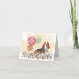 Vielen Dank an Sie und Ihren Basset Hund Balloons Dankeskarte