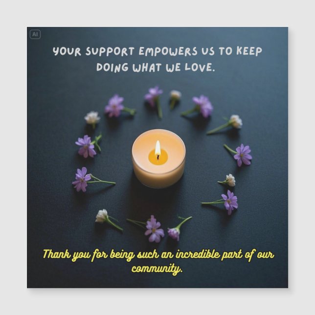 Vielen Dank an Sincere Magnetkarte (Vorderseite)