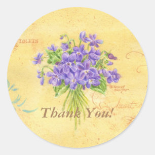 Vielen Dank an Stickers Sweet Violets Bouquet Roun