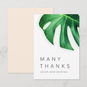 Vielen Dank an Tropical Palm Leaf Minimalistisch Dankeskarte