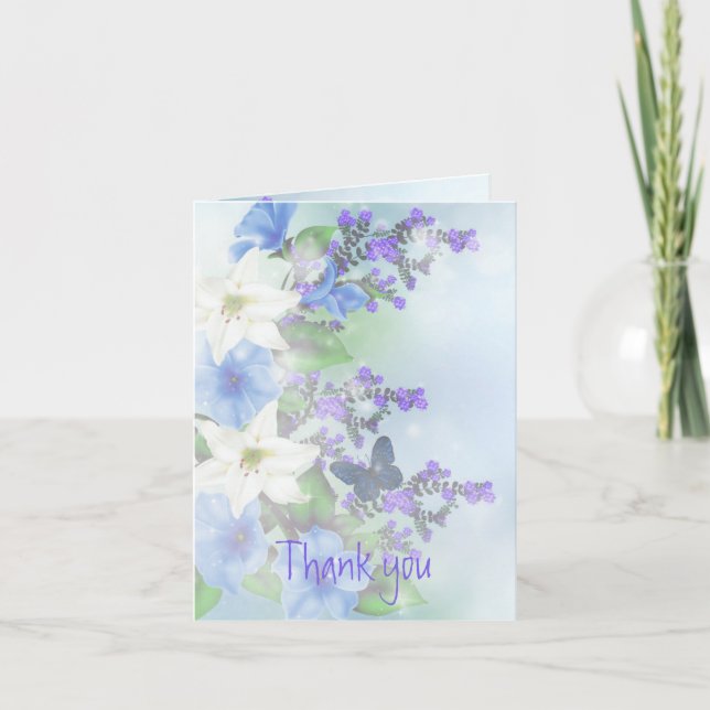 Vielen Dank an White Lily Garden Blume Dankeskarte (Vorderseite)
