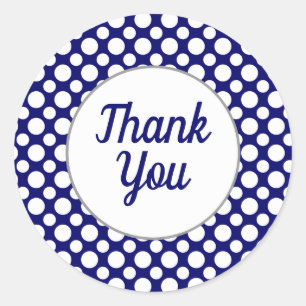 Vielen Dank an White Polka Dots auf Blue Sticker