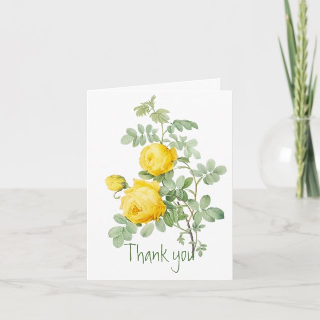 Vielen Dank an Yellow Rose Garden Blume Dankeskarte (Vorderseite)