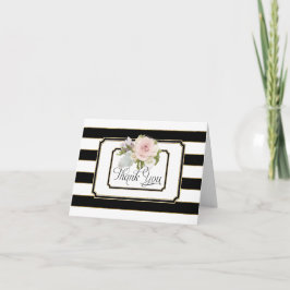 Vielen Dank Anmerkungen Rose florale Art Deco Stre Dankeskarte
